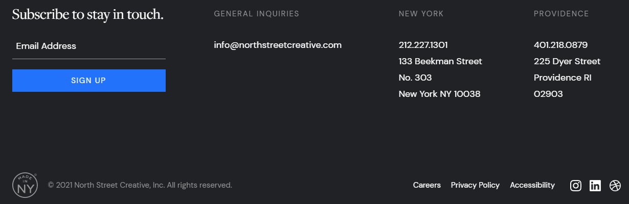 northstreet creative footer